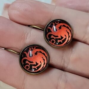 Hydra Three-Headed Dragon Earrings, unisex